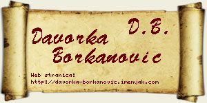 Davorka Borkanović vizit kartica